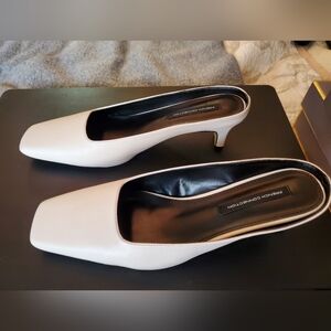 French Connection square toe mules